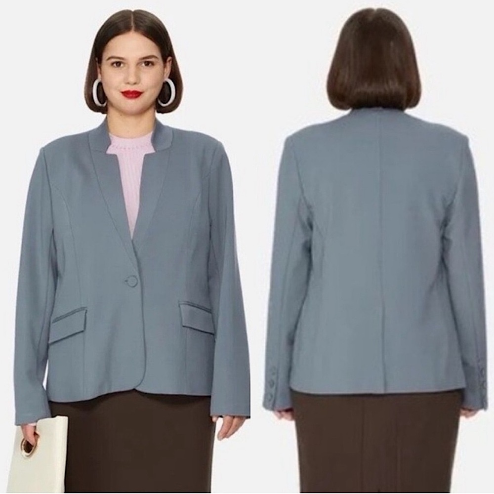 Universal Standard Miranda Smoking Jacket Blazer Stretch Stormy Weather 14/16